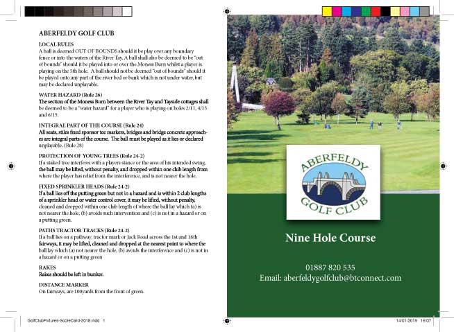 aberfeldy golf club score card